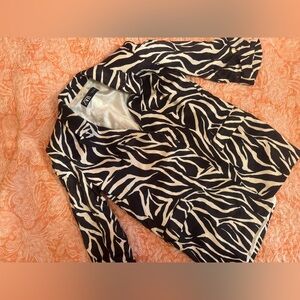 Zara Black and White Zebra Print Blazer